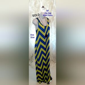 (Sold) NF Zig Zag Maxi Dress OS